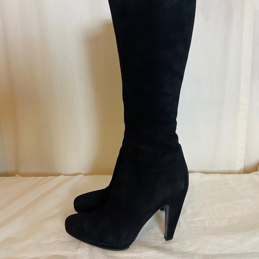 Prada Knee High Suede Boots